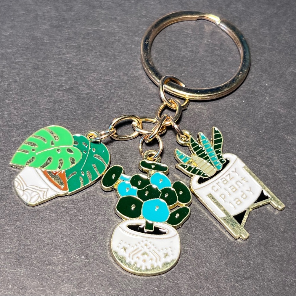 Crazy Plant Lady Bag Charm Keychain